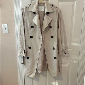 Classic Beige Double-Breasted Women's Trench Coat